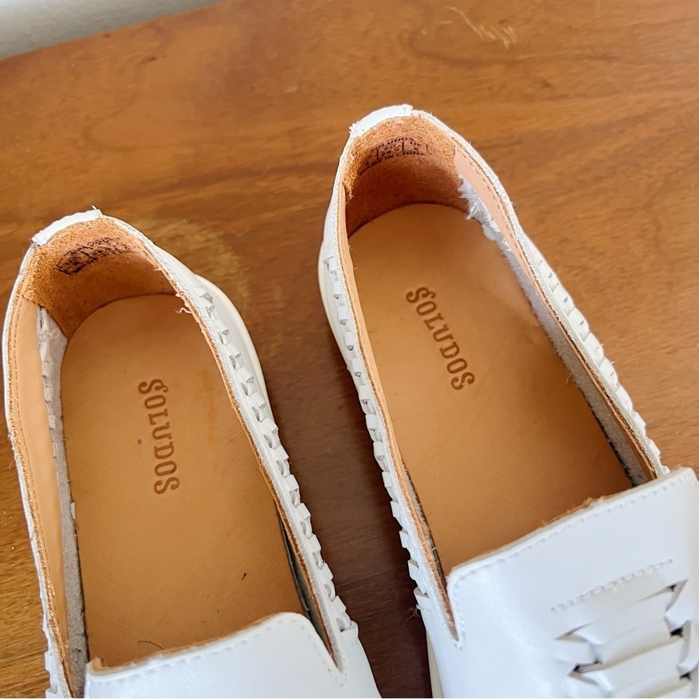 Soludos • Woven Leather Platform Sneakers white slip on flatform boho summer - Picture 3 of 8
